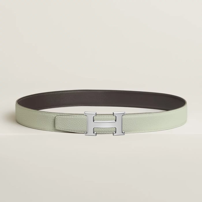 H Belt Buckle & Reversible Leather Strap 32 MM
