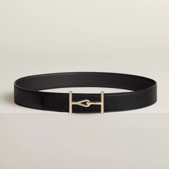 Jumbo Belt Buckle & Reversible Leather Strap 38 MM