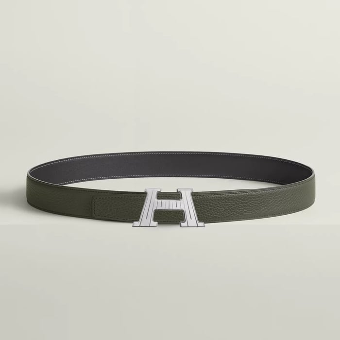 H Take Off Belt Buckle & Reversible Leather Strap 32 MM
