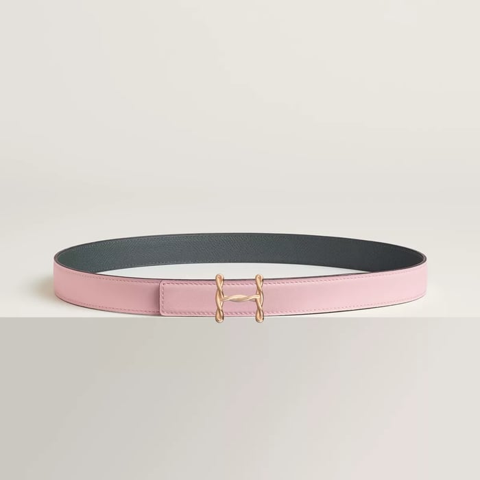 H Torsade belt buckle & Reversible leather strap 24 mm