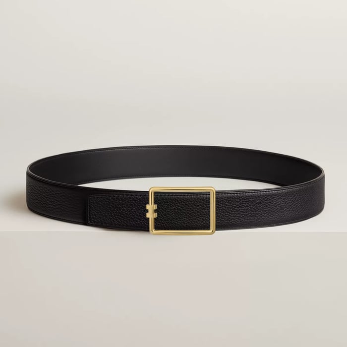 Tube H Belt Buckle & Reversible Leather Strap 38 MM