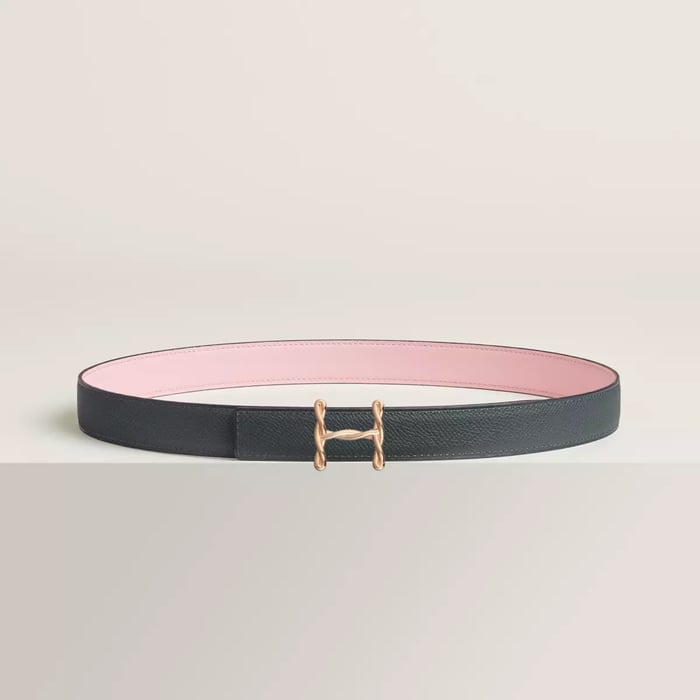 H Torsade Belt Buckle & Reversible Leather Strap 24 MM