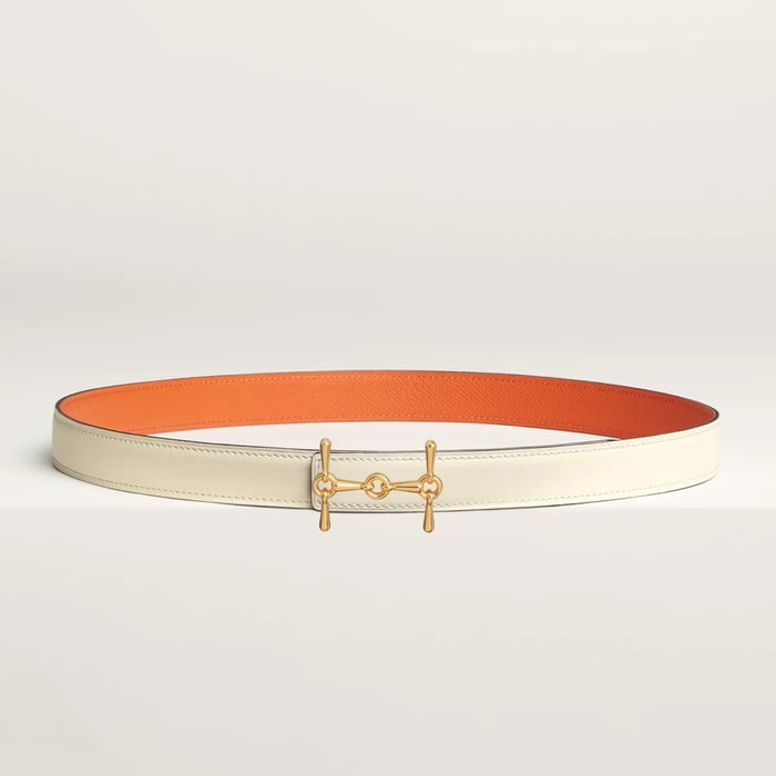 H Equestre Belt Buckle & Reversible Leather Strap 24 MM