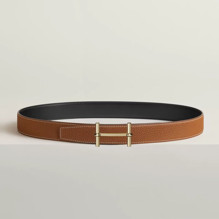 H d'Ancre Belt Buckle & Reversible Leather Strap 32 MM