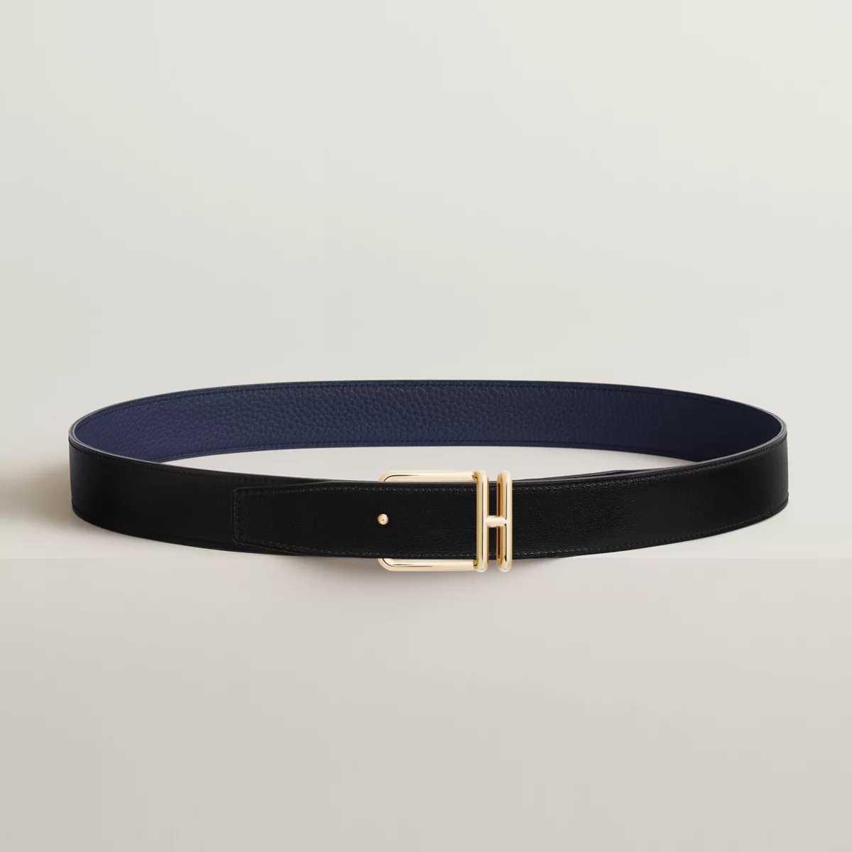 Volte-face reversible belt buckle & Reversible leather strap 32 mm