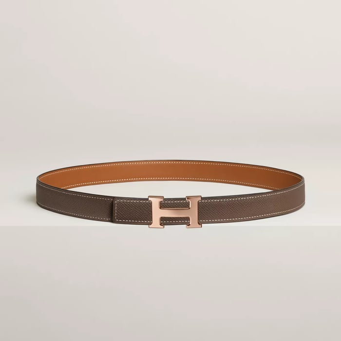 Mini H Belt Buckle & Reversible Leather Strap 24 MM