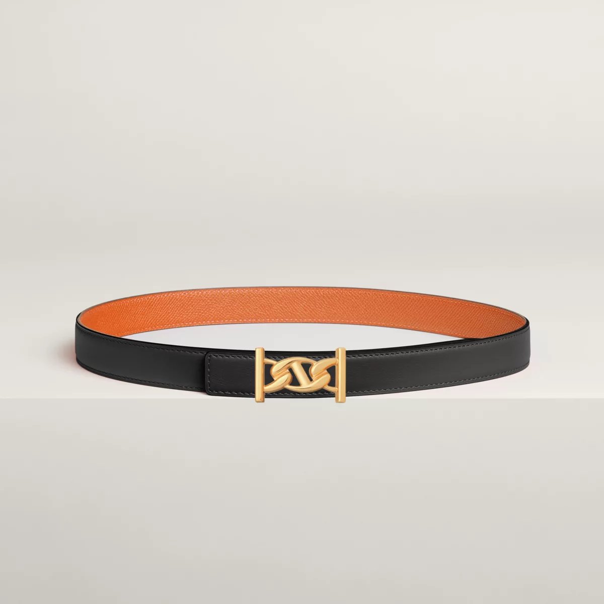 My H belt buckle & Reversible leather strap 24 mm
