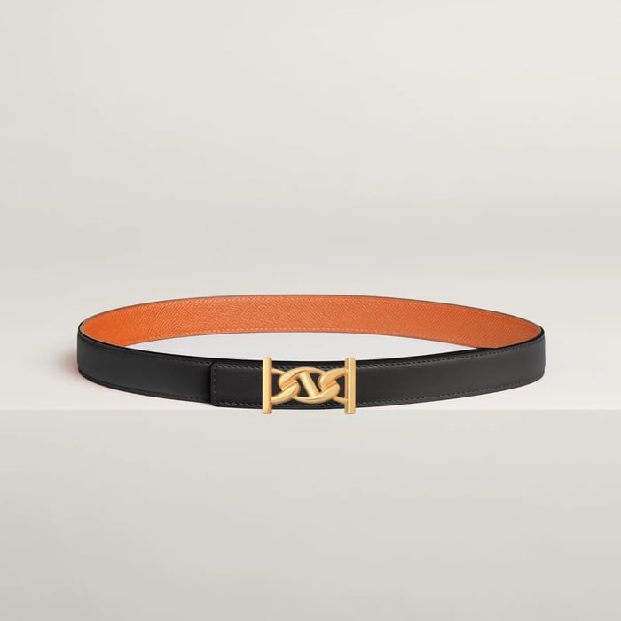 My H belt buckle & Reversible leather strap 24 mm