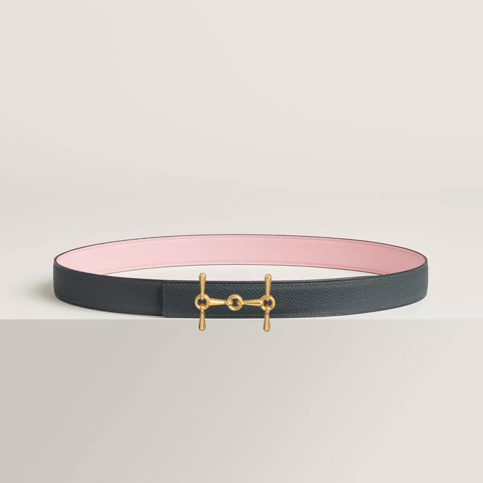 H Equestre Belt Buckle & Reversible Leather Strap 24 MM