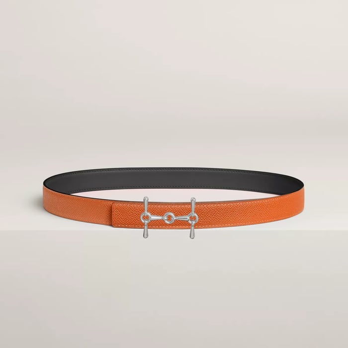 H Equestre Belt Buckle & Reversible Leather Strap 24 MM