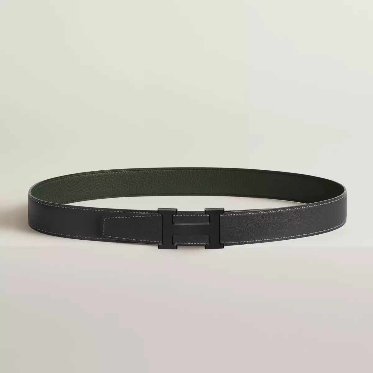 H belt buckle & Reversible leather strap 32 mm