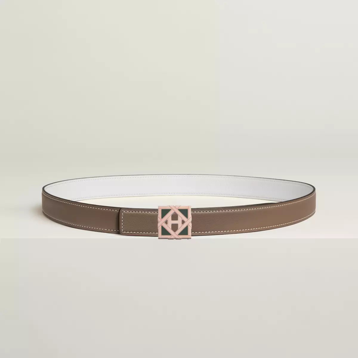 H Roseraie belt buckle & Reversible leather strap 24 mm