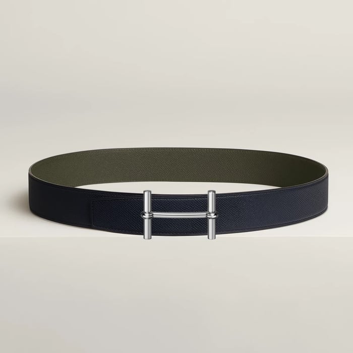 H d'Ancre belt buckle & Reversible leather strap 38 mm