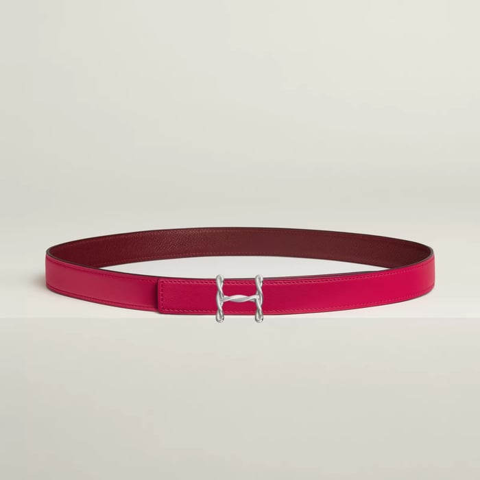 H Torsade belt buckle & Reversible leather strap 24 mm