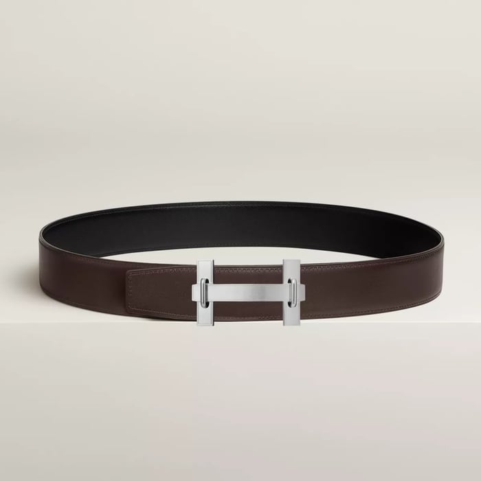 H Jumping Belt Buckle & Reversible Leather Strap 38 MM