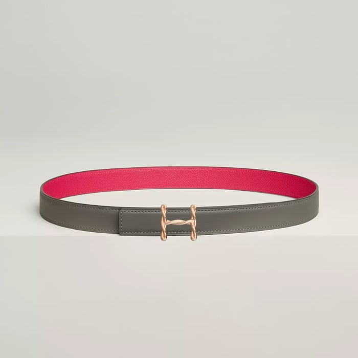 H Torsade belt buckle & Reversible leather strap 24 mm