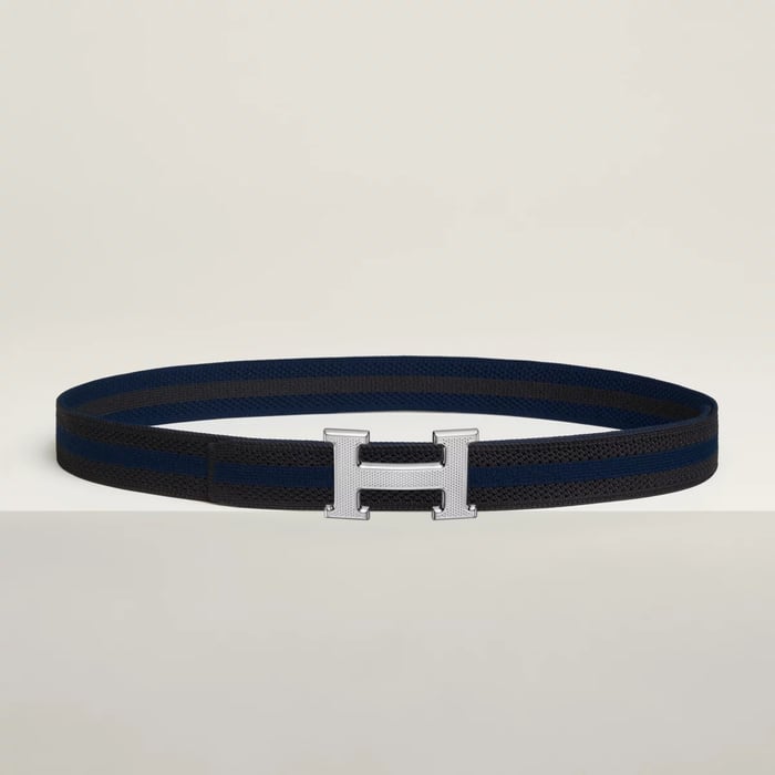 H Guillochee belt buckle & Team band 32 mm