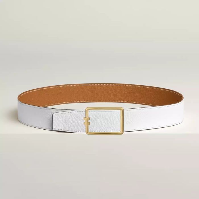 Tube H Belt Buckle & Reversible Leather Strap 38 MM