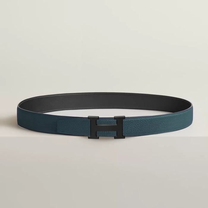 H Belt Buckle & Reversible Leather Strap 32 MM