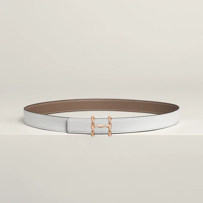 H Torsade Belt Buckle & Reversible Leather Strap 24 MM
