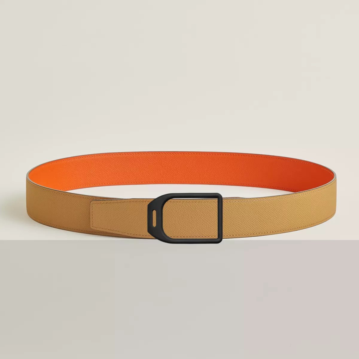 Jockey belt buckle & Reversible leather strap 38 mm