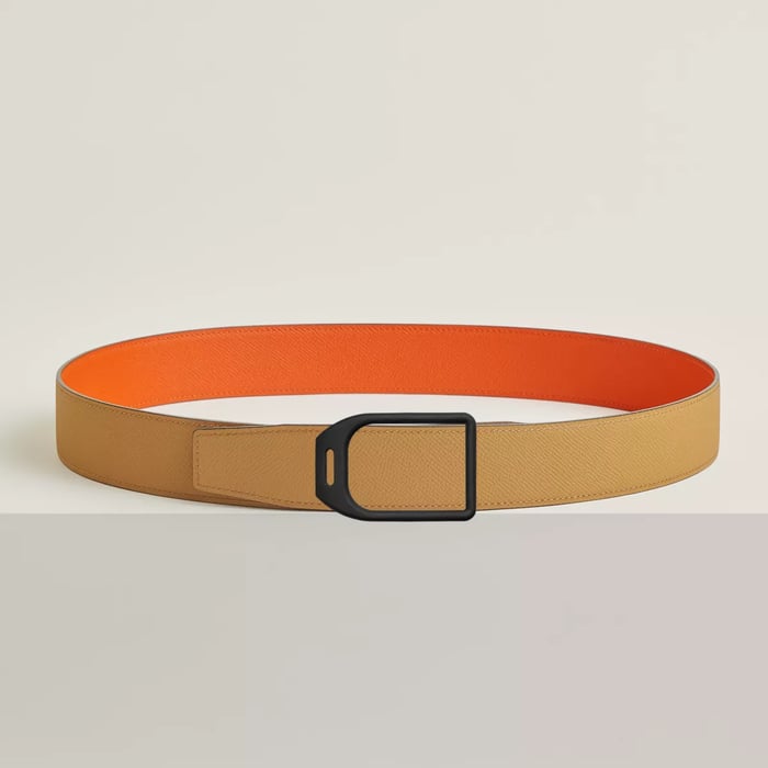 Jockey belt buckle & Reversible leather strap 38 mm