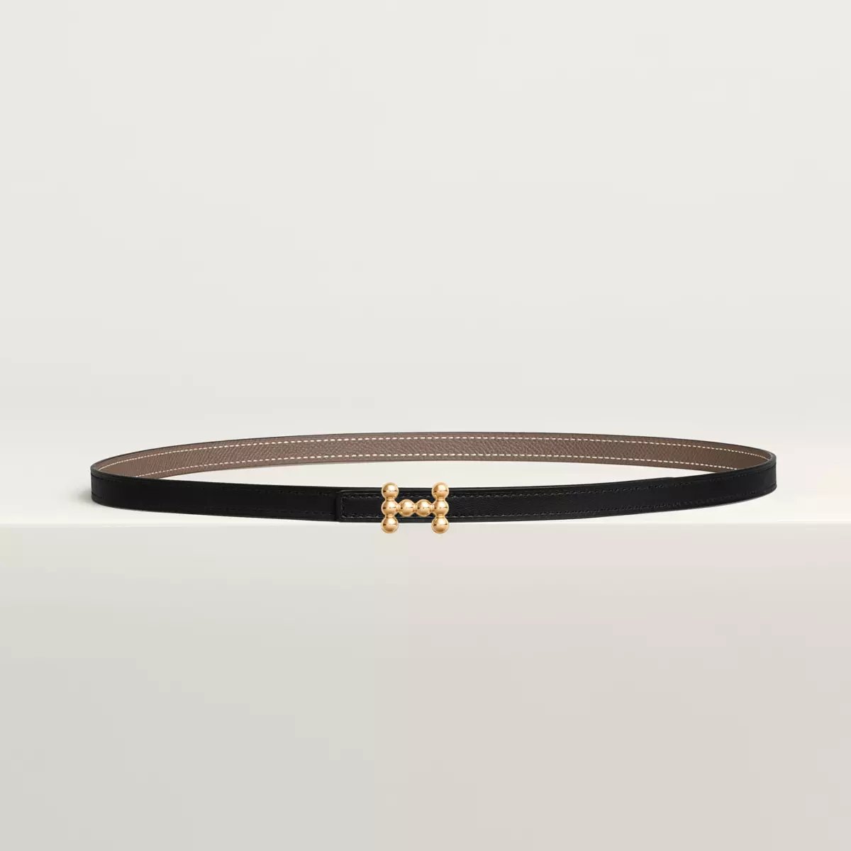 Bubble belt buckle & Reversible leather strap 13 mm