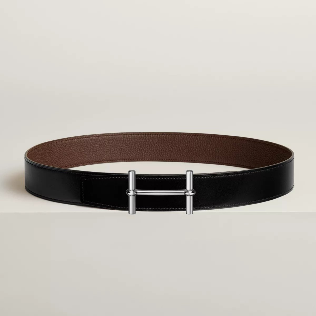 H d'Ancre belt buckle & Reversible leather strap 38 mm