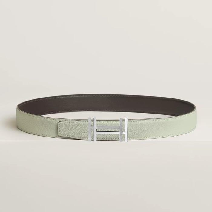 H Au Carre Belt Buckle & Reversible Leather Strap 32 MM