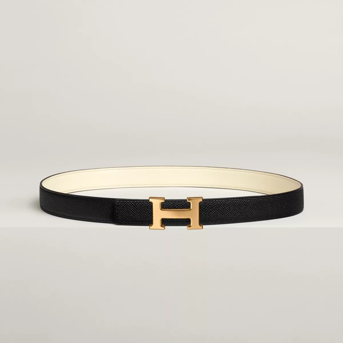 Mini H belt buckle & Reversible leather strap 24 mm