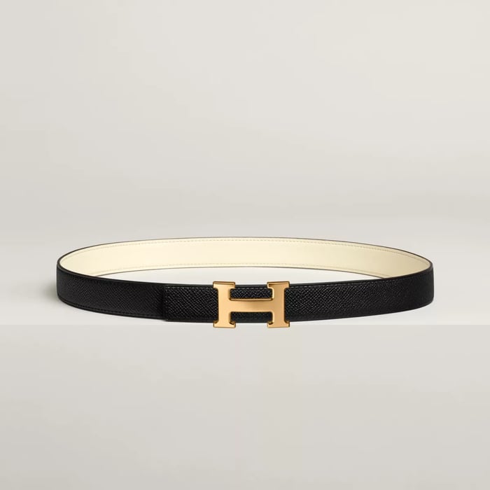 Mini H belt buckle & Reversible leather strap 24 mm