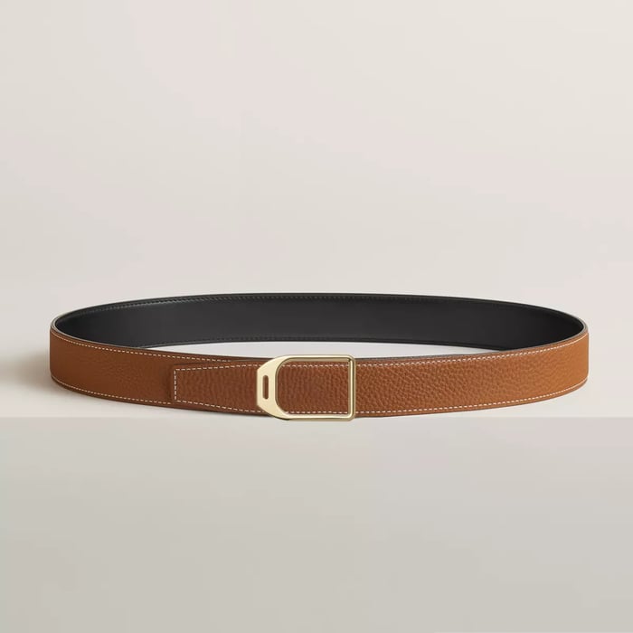Jockey Belt Buckle & Reversible Leather Strap 32 MM