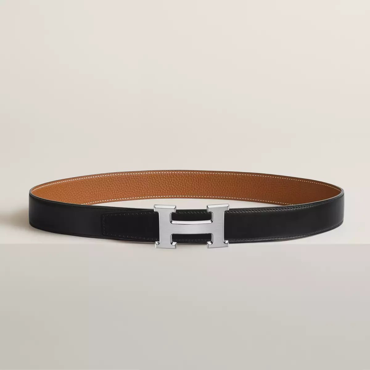 H belt buckle & Reversible leather strap 32 mm