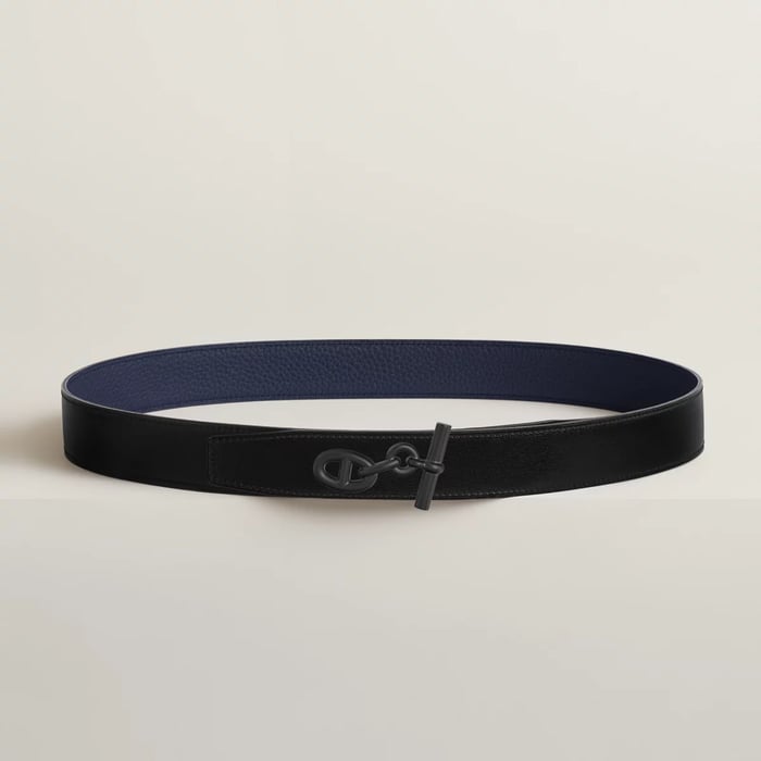 Yachting Belt Buckle & Reversible Leather Strap 32 MM