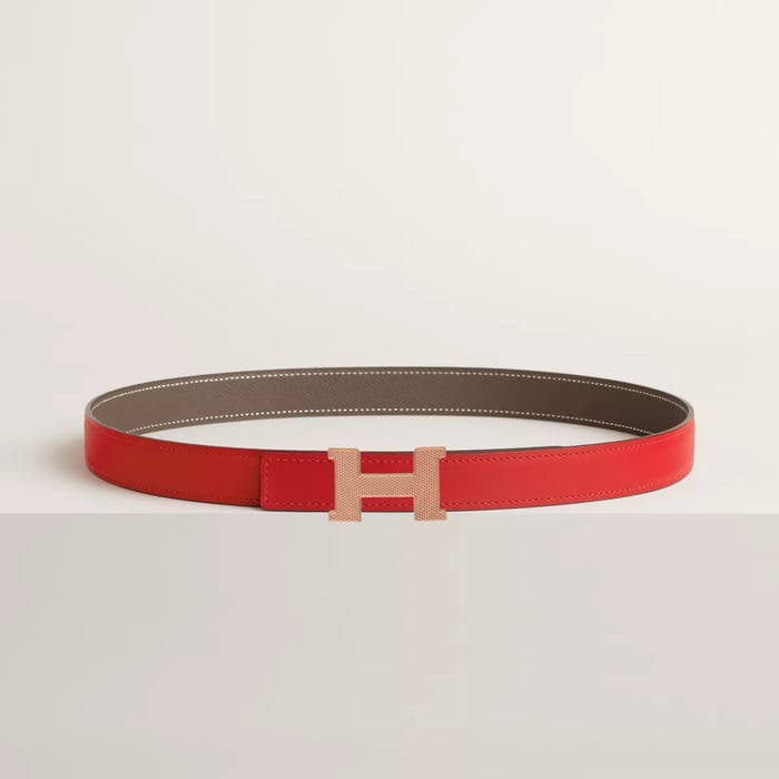 Mini Constance Guillochee Belt Buckle & Reversible Leather Strap 24 MM