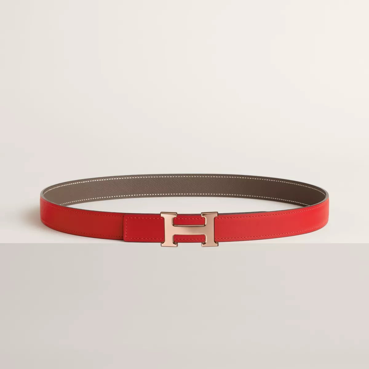 Boucle de ceinture Mini H & Cuir de ceinture réversible 24 mm