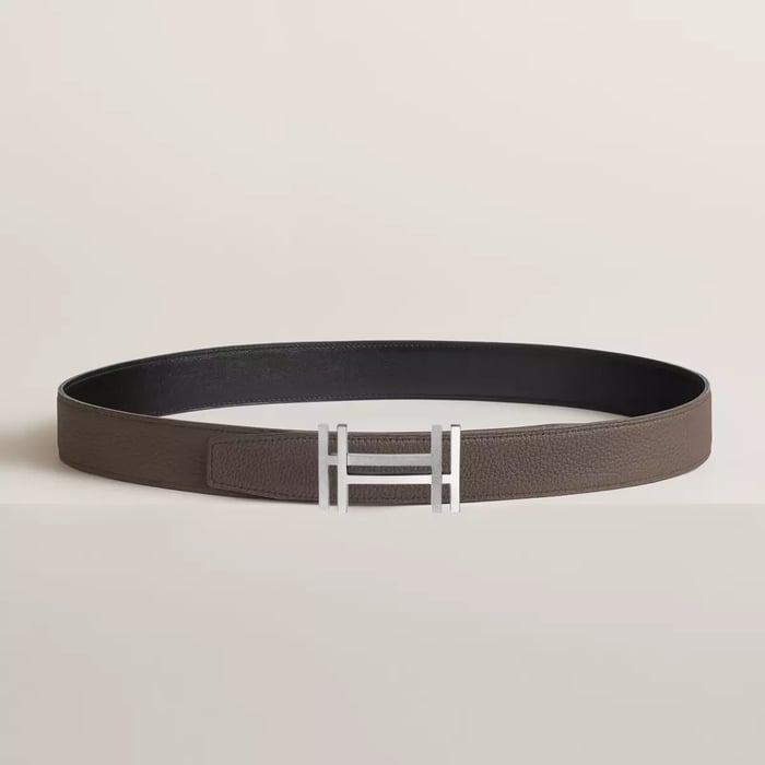H Au Carre Belt Buckle & Reversible Leather Strap 32 MM