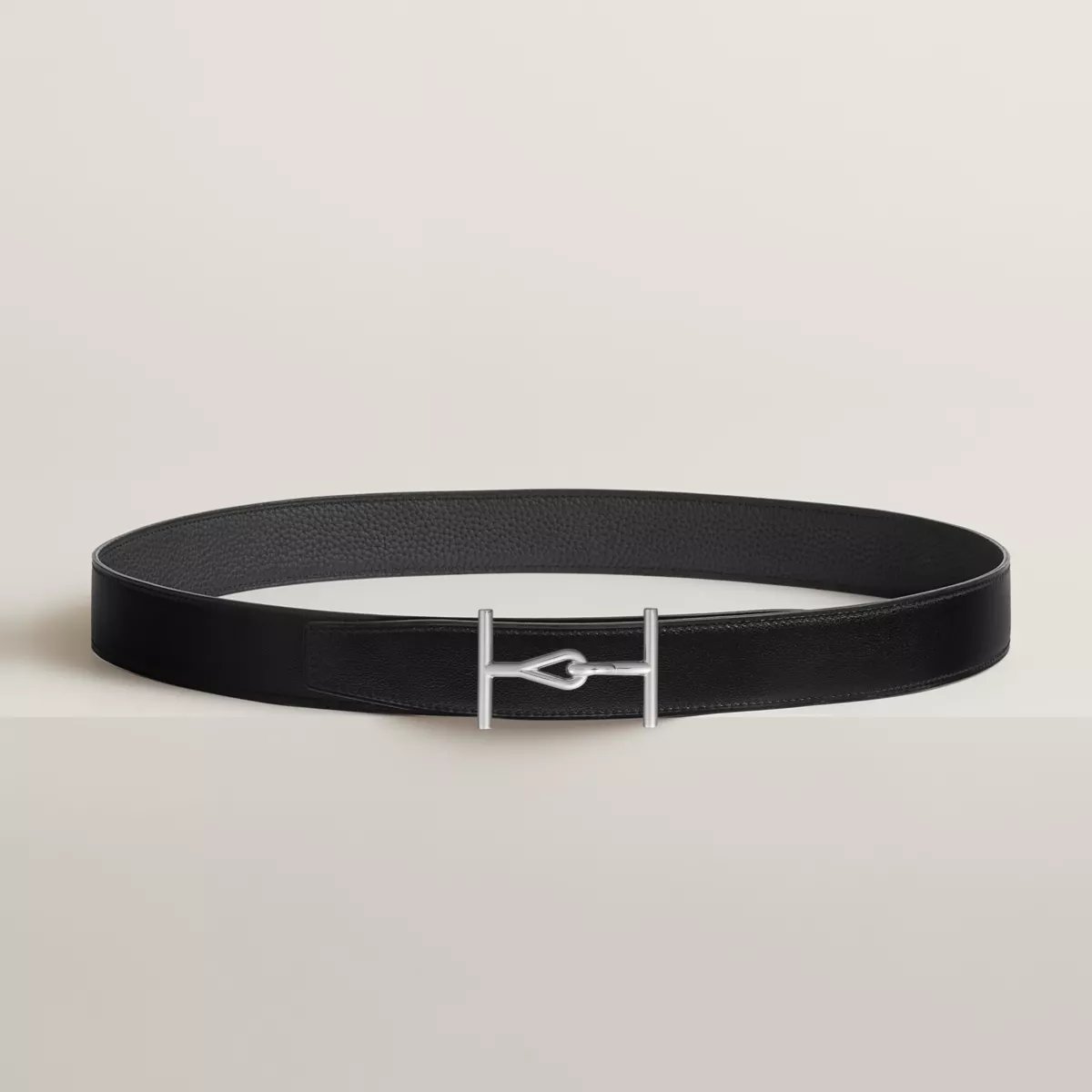 Jumbo belt buckle & Reversible leather strap 32 mm