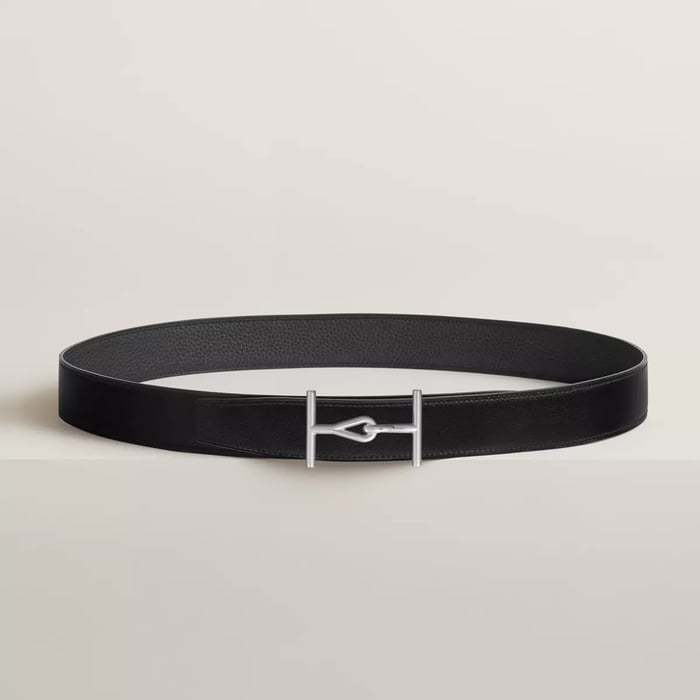 Jumbo Belt Buckle & Reversible Leather Strap 32 MM
