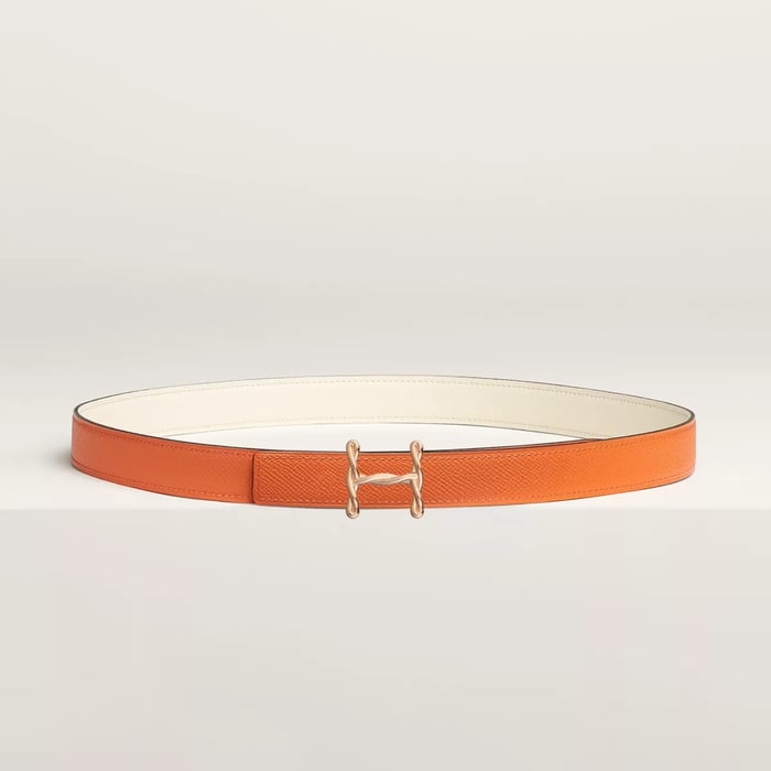 H Torsade Belt Buckle & Reversible Leather Strap 24 MM
