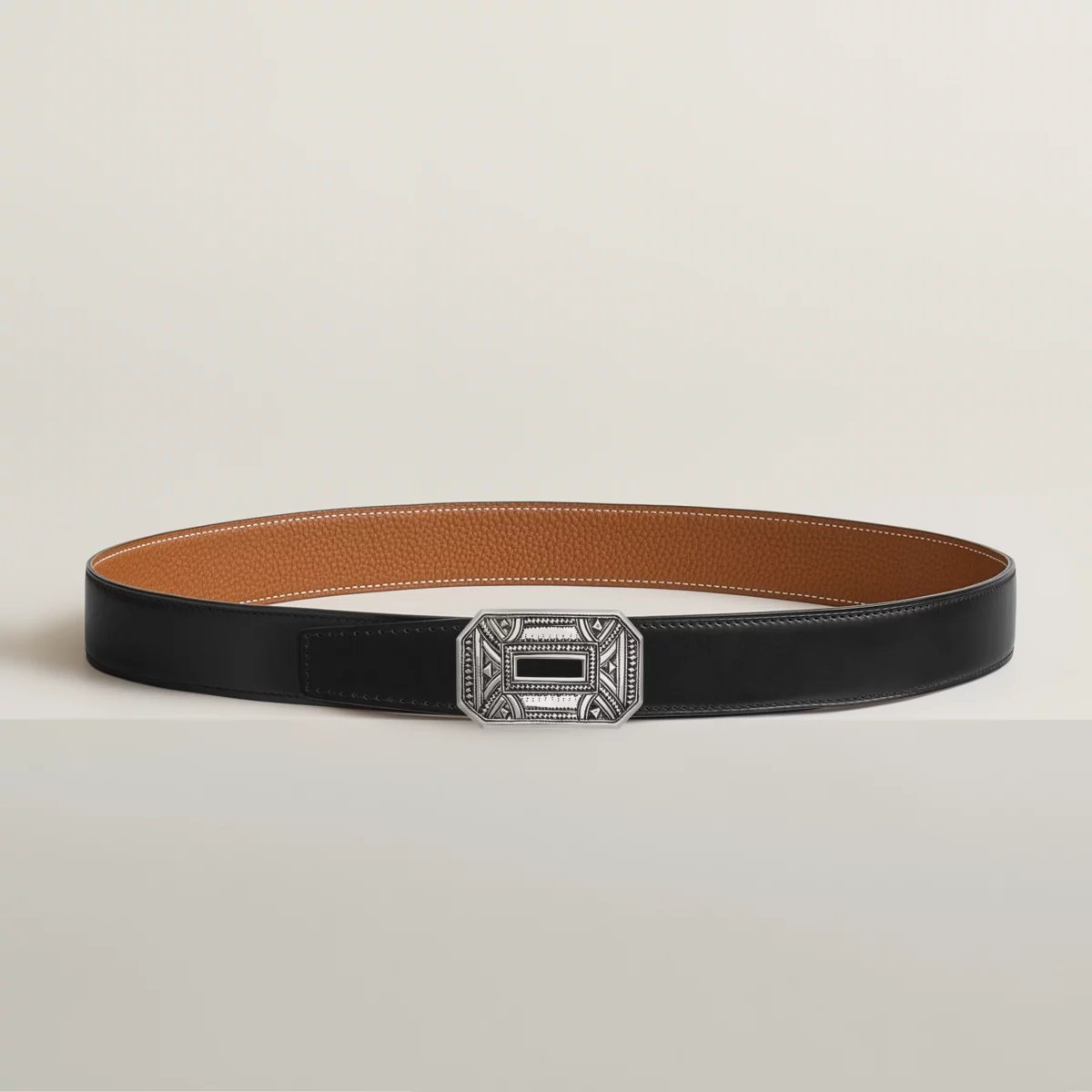 Neo belt buckle & Reversible leather strap 32 mm