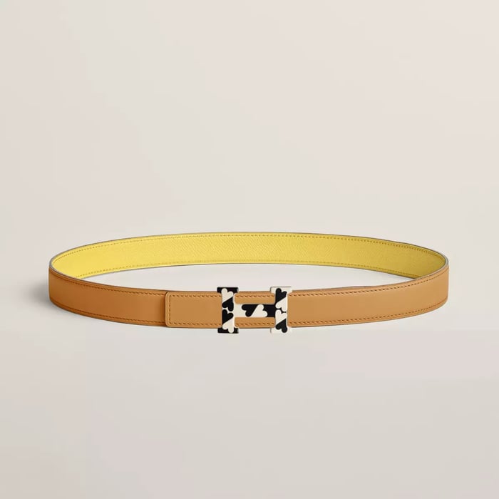 H Email Coeur Belt Buckle & Reversible Leather Strap 24 MM