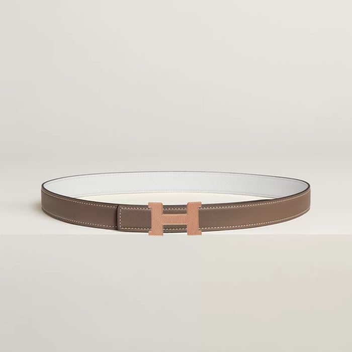 Mini Constance Guillochee belt buckle & Reversible leather strap 24 mm