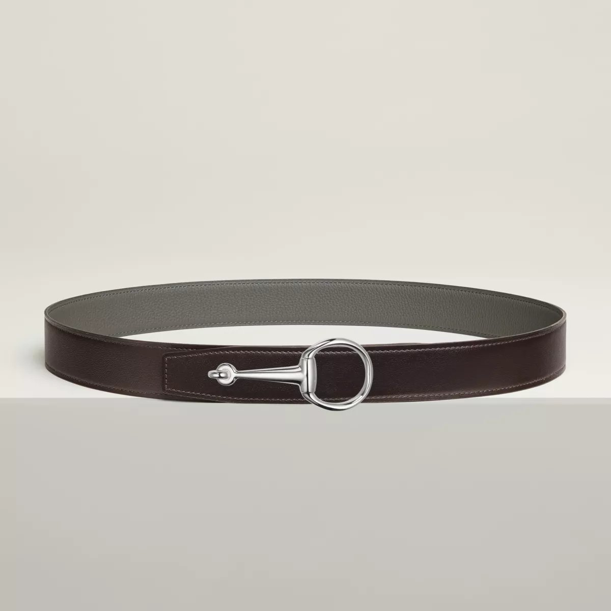 Casaque belt buckle & Reversible leather strap 32 mm