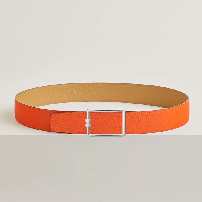 Tube H Belt Buckle & Reversible Leather Strap 38 MM