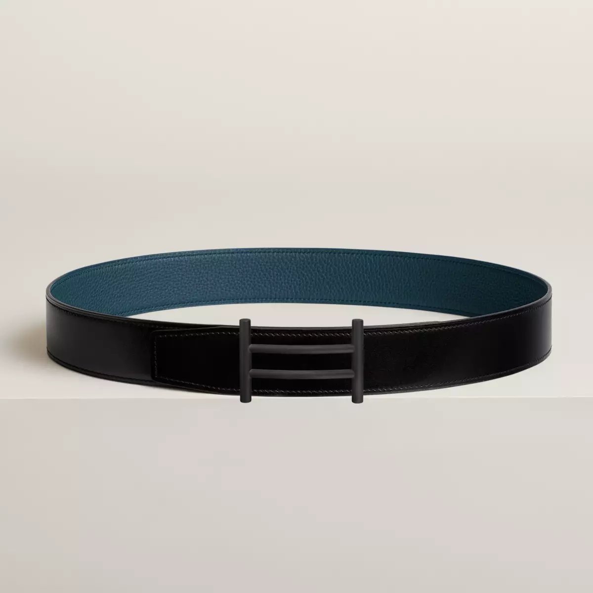 Rider belt buckle & Reversible leather strap 38 mm