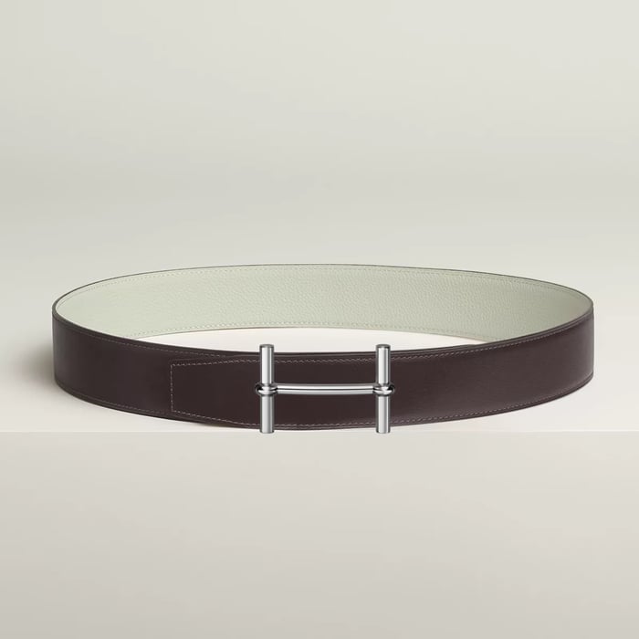 H d'Ancre Belt Buckle & Reversible Leather Strap 38 MM