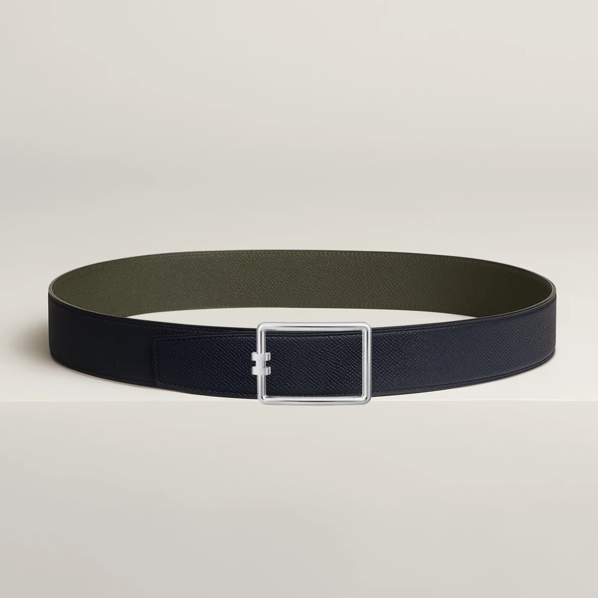 Tube H belt buckle & Reversible leather strap 38 mm