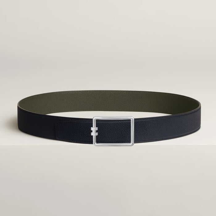 Tube H Belt Buckle & Reversible Leather Strap 38 MM