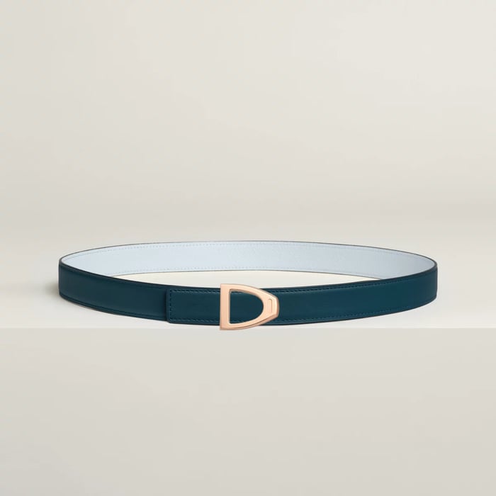 Cavaliere 벨트 버클 & 리버서블 가죽 스트랩 24mm